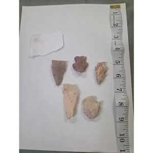 Lot of 5 Native American Style Arrowheads Stone Projectile Points Artifacts